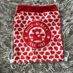 Build-A-Bear Red and White Heart Backpack